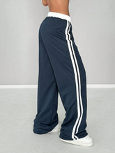 Numeric Print Waistband Patchwork Pants